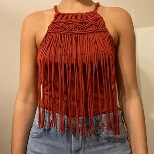 Express Macrame Fringe Tank